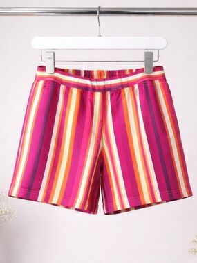 Liz Lange Maternity Shorts Pink Orange Cream Striped Size 10